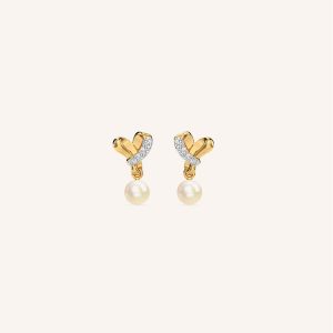 Sterling Silver Golden Love In Nature Earring